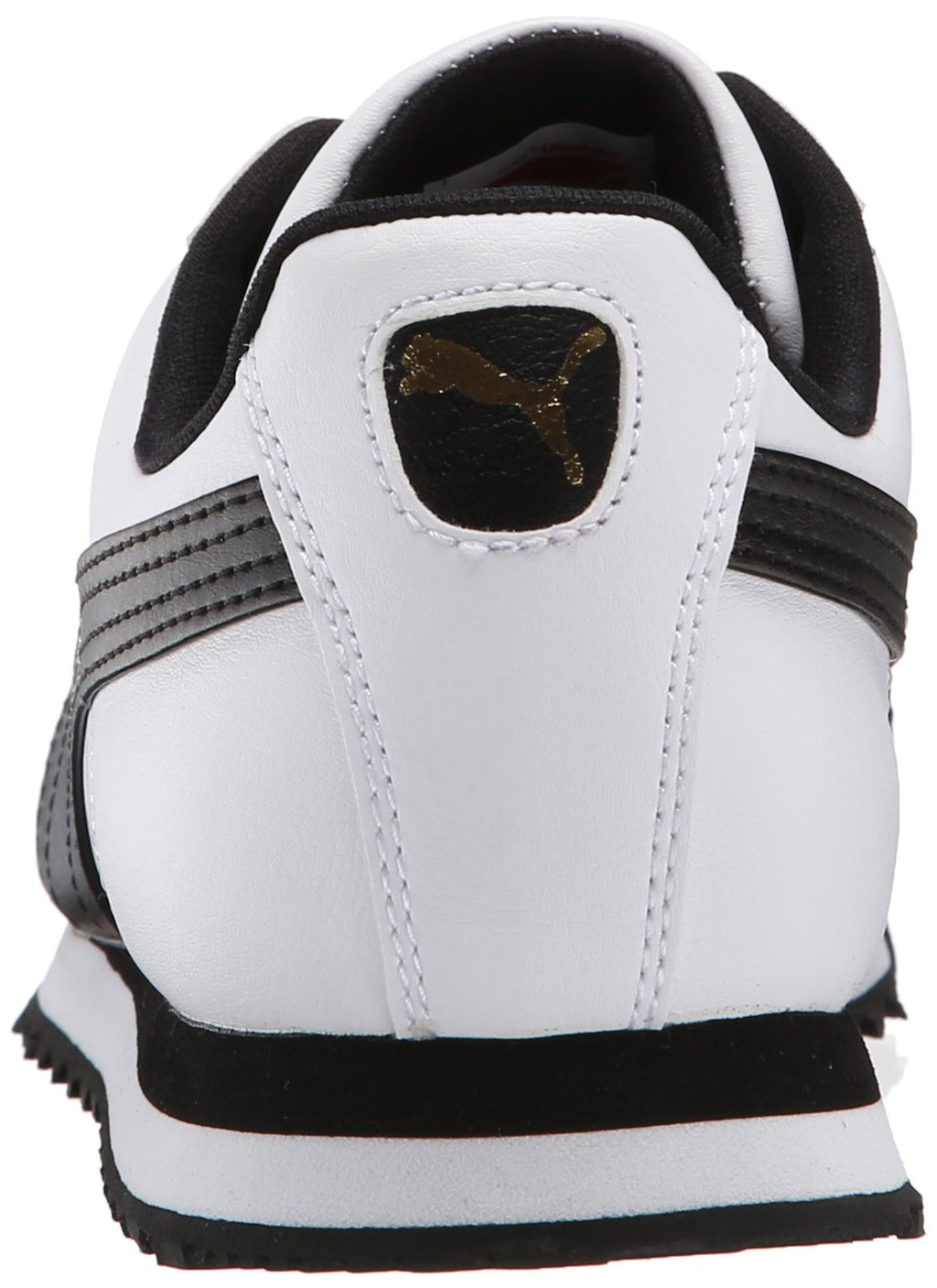 PUMA Men's Roma Basic Fashion Sneaker, White/Black Leather - 9.5 D(M) US