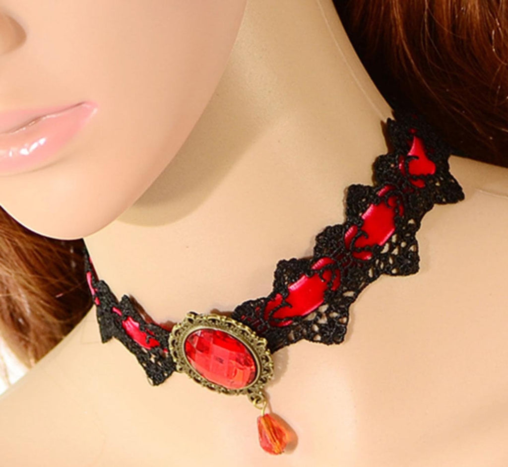 Arras Creations Fashion Trendy Vintage Gothic Choker Style Necklace for Women / AZVGNE875-AGB