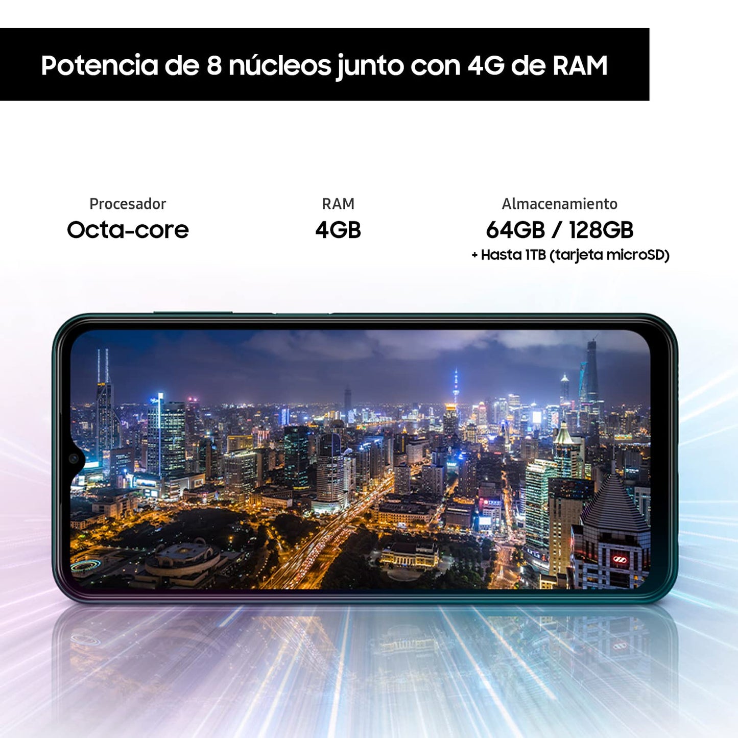 Samsung Galaxy M13 (64 GB) Verde – Teléfono Móvil libre Android, Smartphone con 4GB de RAM [Versión española]