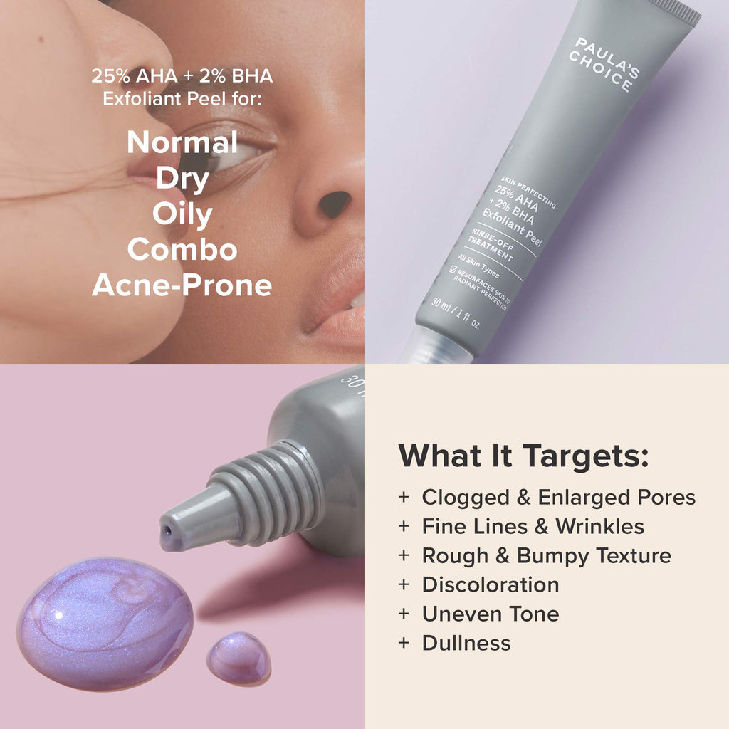 Paula's Choice Skin Perfecting 25% AHA + 2% BHA Exfoliant Peel, Fragrance-Free & Paraben-Free, 30 mL