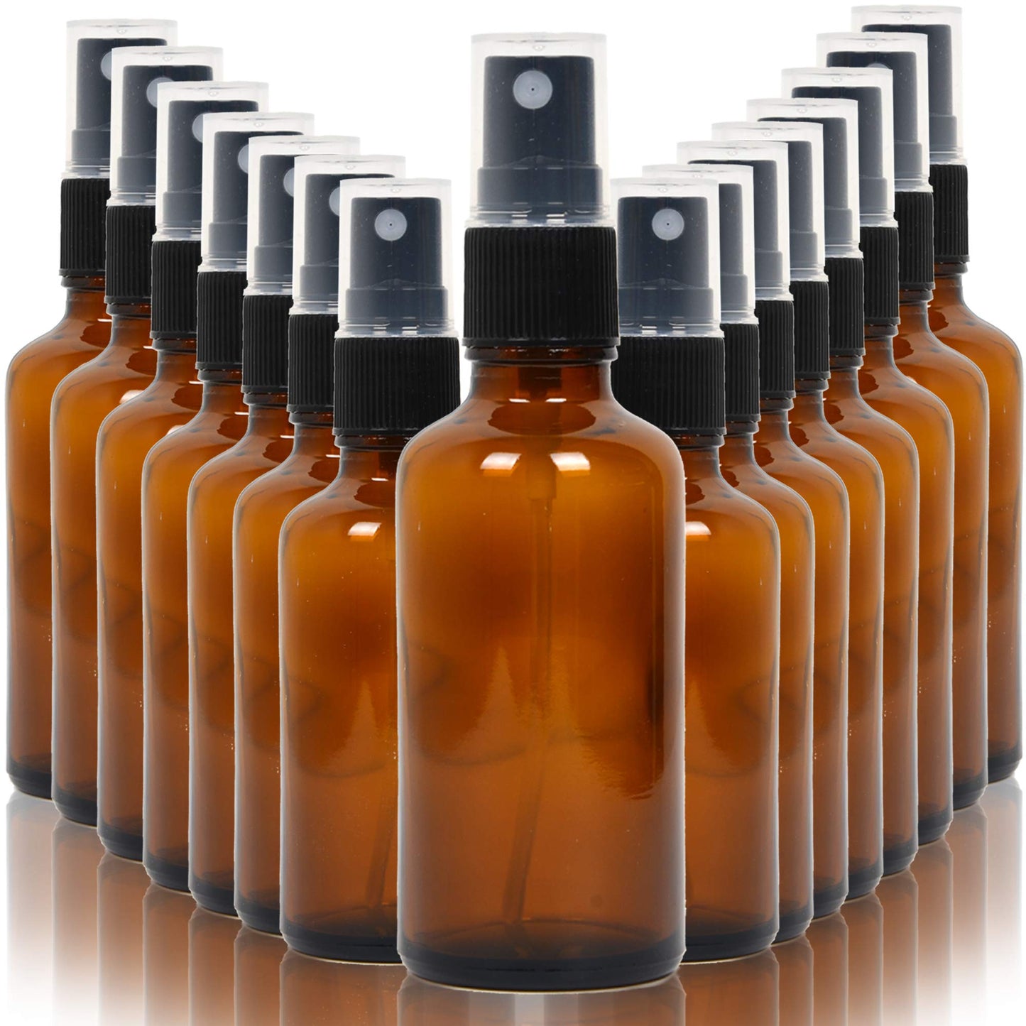 Youngever 16 Pack Empty Amber Glass Spray Bottles, 2 Ounce Empty Refillable Containers