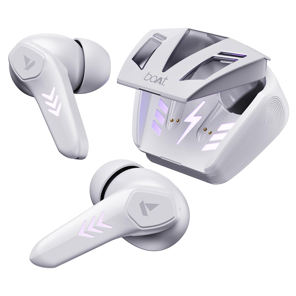 boAt Airdopes 190 True Wireless in Ear Earbuds with Beast Mode(50ms) for Gaming, 40H Playtime, Breathing LEDs, Signature Sound, Quad Mics ENx Tech, ASAP Charge & BT v5.3(White Sabre)