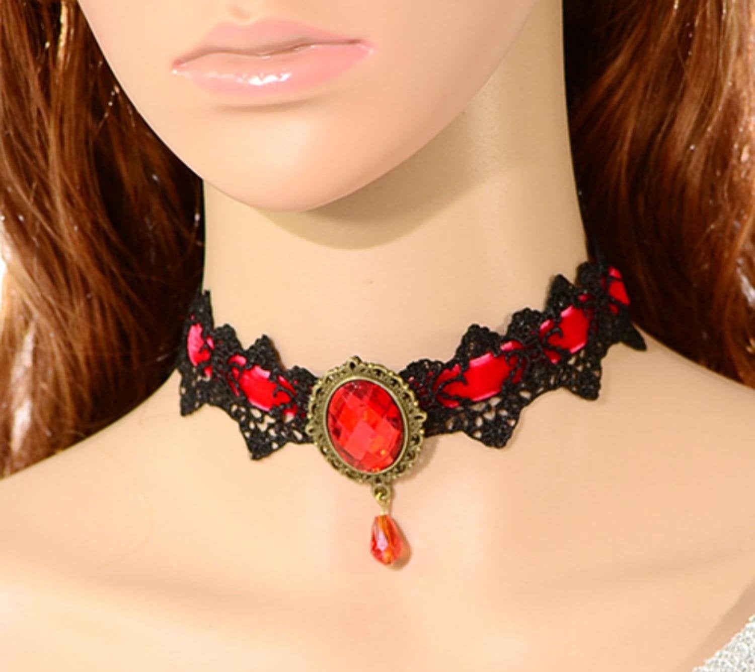 Arras Creations Fashion Trendy Vintage Gothic Choker Style Necklace for Women / AZVGNE875-AGB