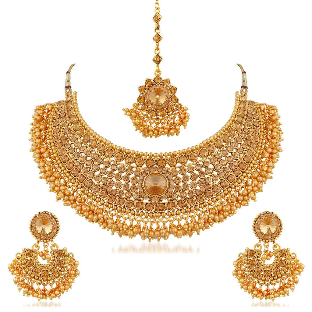 REEVA Pearl Gold Plated Jewellery Set for Women - Combo Pack