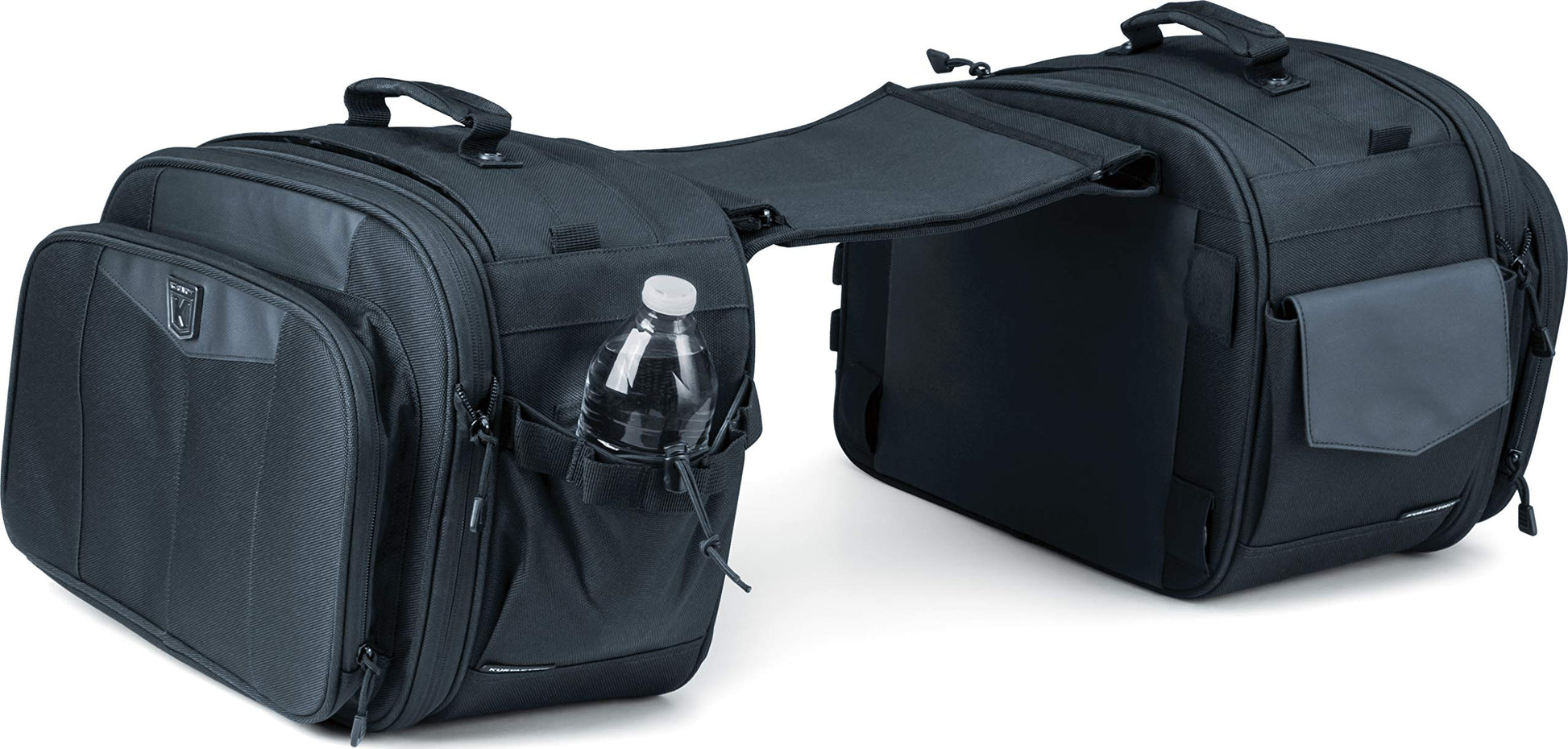 Kuryakyn 5209 Momentum Outrider Expandable Motorcycle Travel Luggage: Weather Resistant Throw-Over Saddlebags, Black