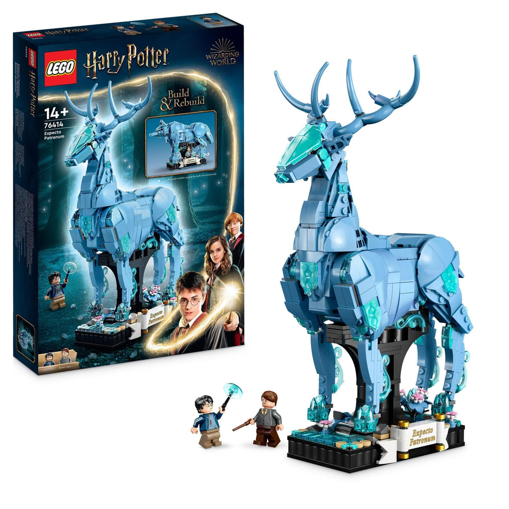 LEGO® Harry Potter™ Expecto Patronum 76414 Building Toy Set, Build Stag and Wolf Animal Figures, Build-Rebuild-and-Display Model