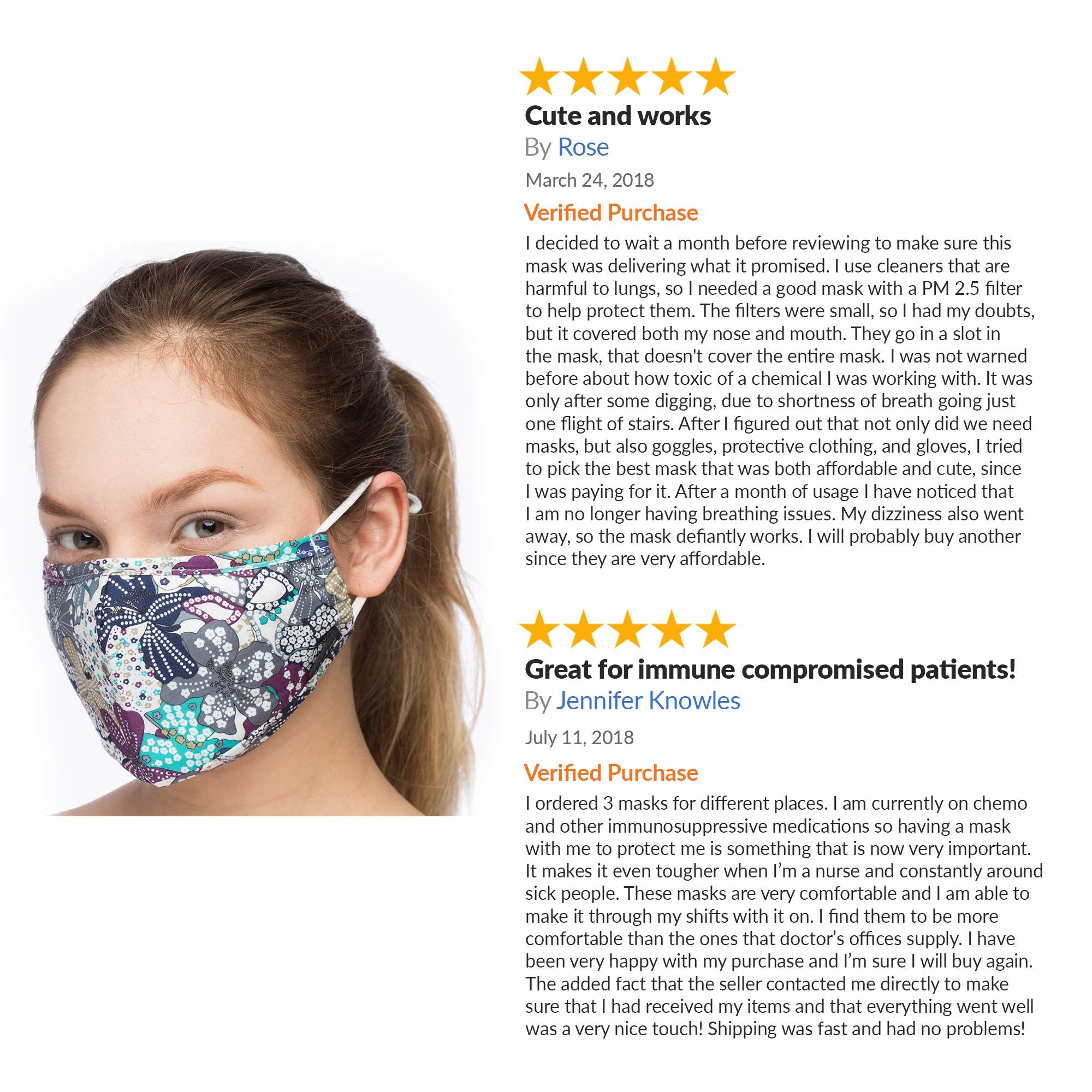DEBRIEF ME - Reusable Face Masks - Adjustable Face Mask 3ply Cloth Mask -Face Mask w/ (2) USA pm 2.5 Mask Filters
