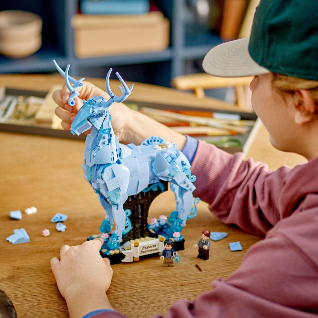 LEGO® Harry Potter™ Expecto Patronum 76414 Building Toy Set, Build Stag and Wolf Animal Figures, Build-Rebuild-and-Display Model