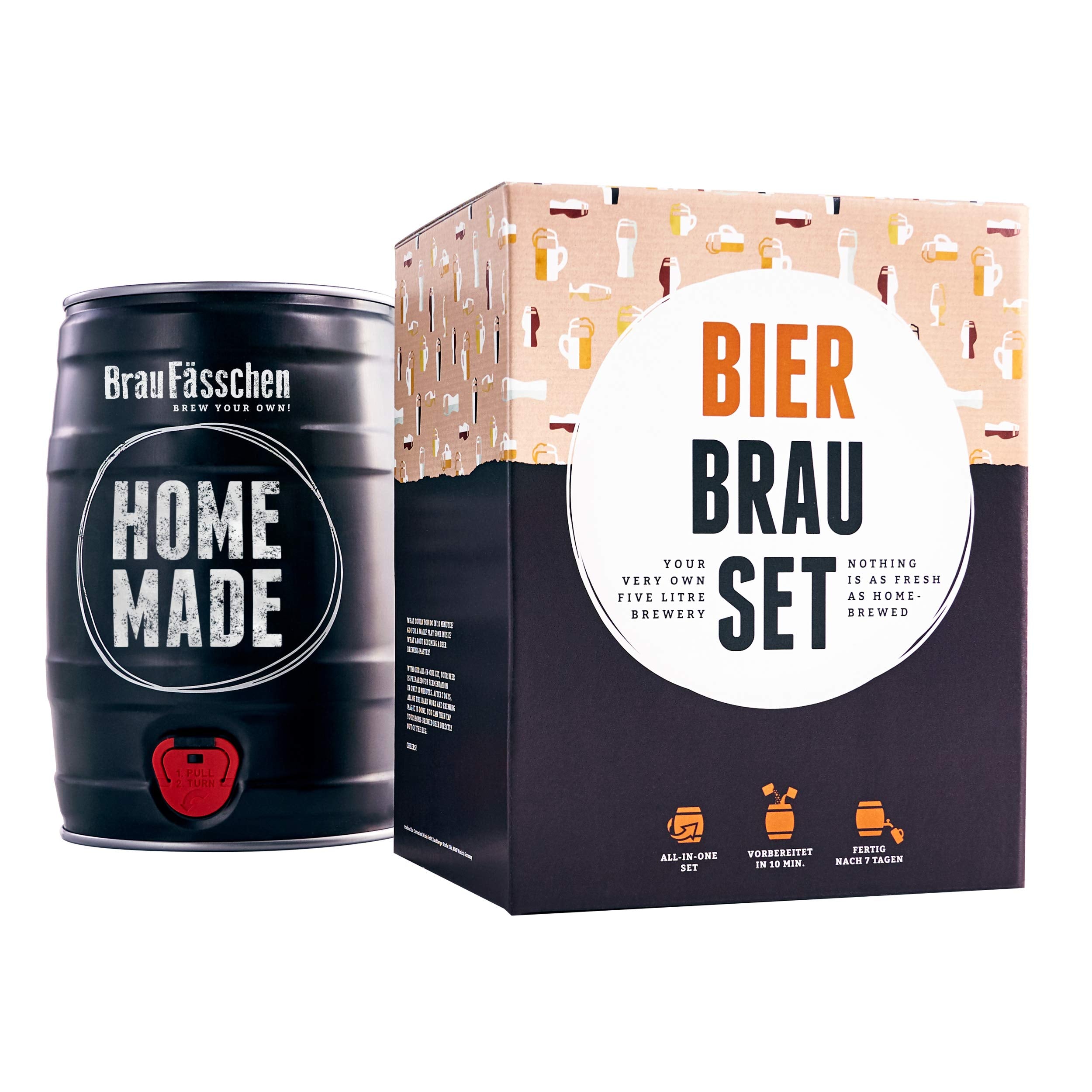 braufaesschen | Bierbrauset zum selber brauen | Weißbier im 5L Fass | In 7 Tagen gebraut | Tolles Geburtstagsgeschenk aus München Bayern