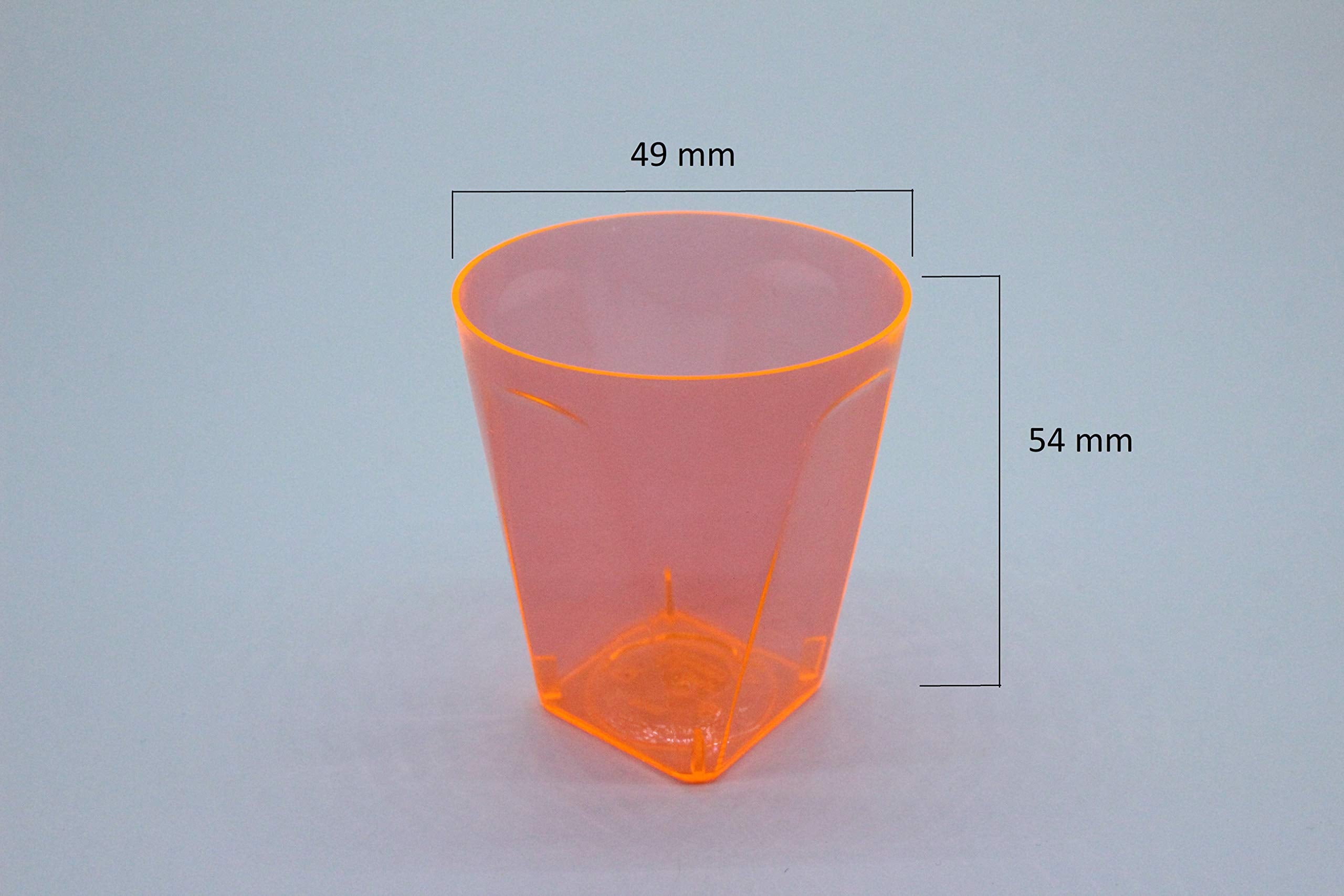 PLASTSCHICK Verres à liqueur jetables 60 pièces en plastique dur - 5 cl (50 ml) de verres à liqueur mélange coloré - gobelets à liqueur en plastique - plus sûr que le verre