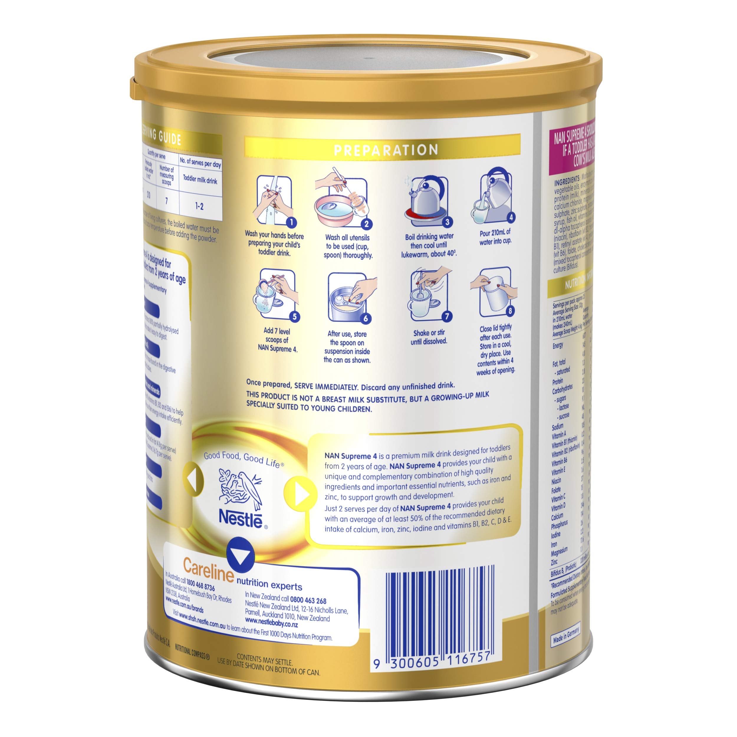 NESTLE NAN SUPREME 4, Toddler 2+ Years Milk Formula, 800g
