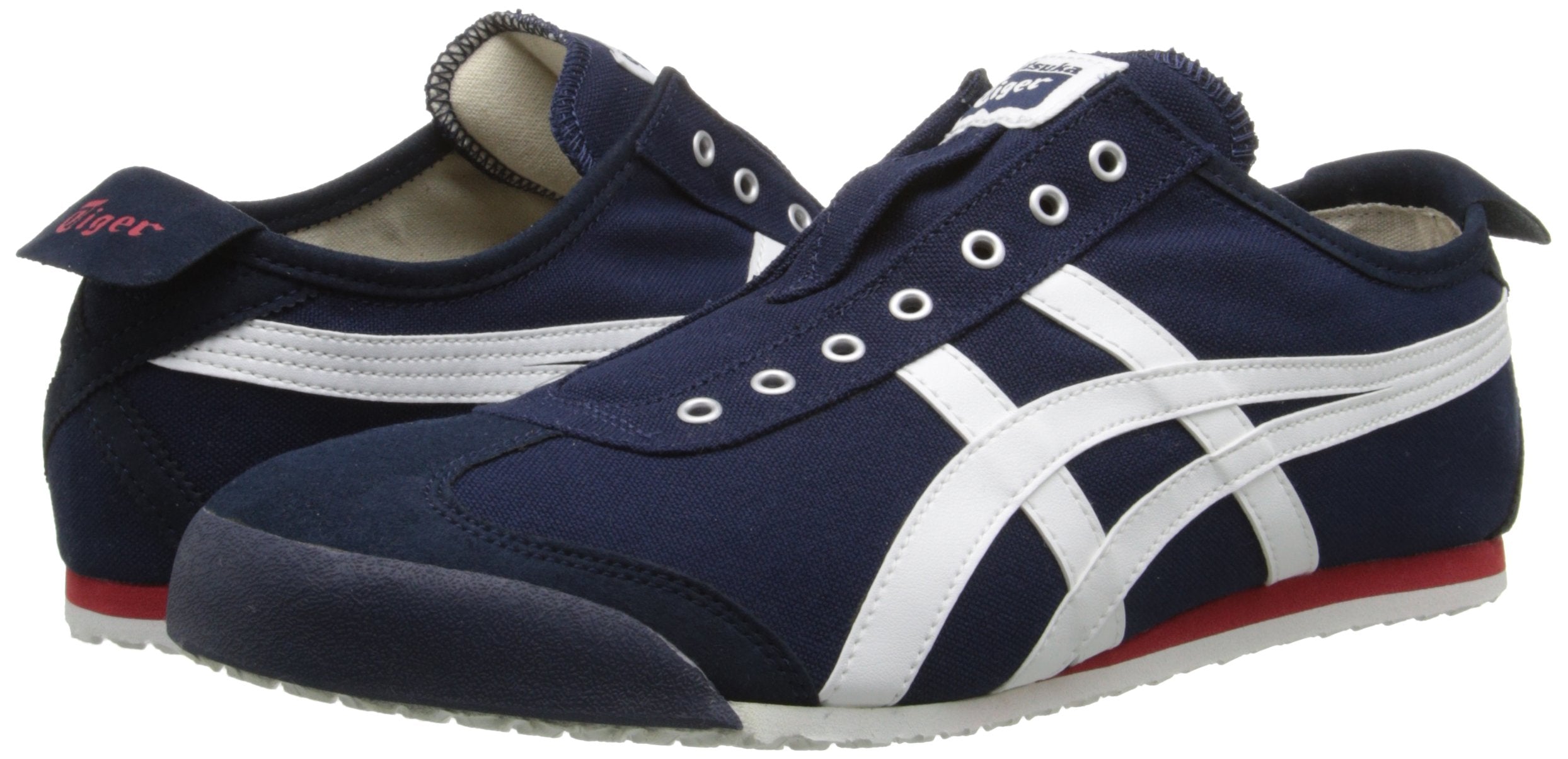 Onitsuka Tiger Mexico 66 Slip-On Classic Running Shoe, Navy/Off White, 10.5 M US