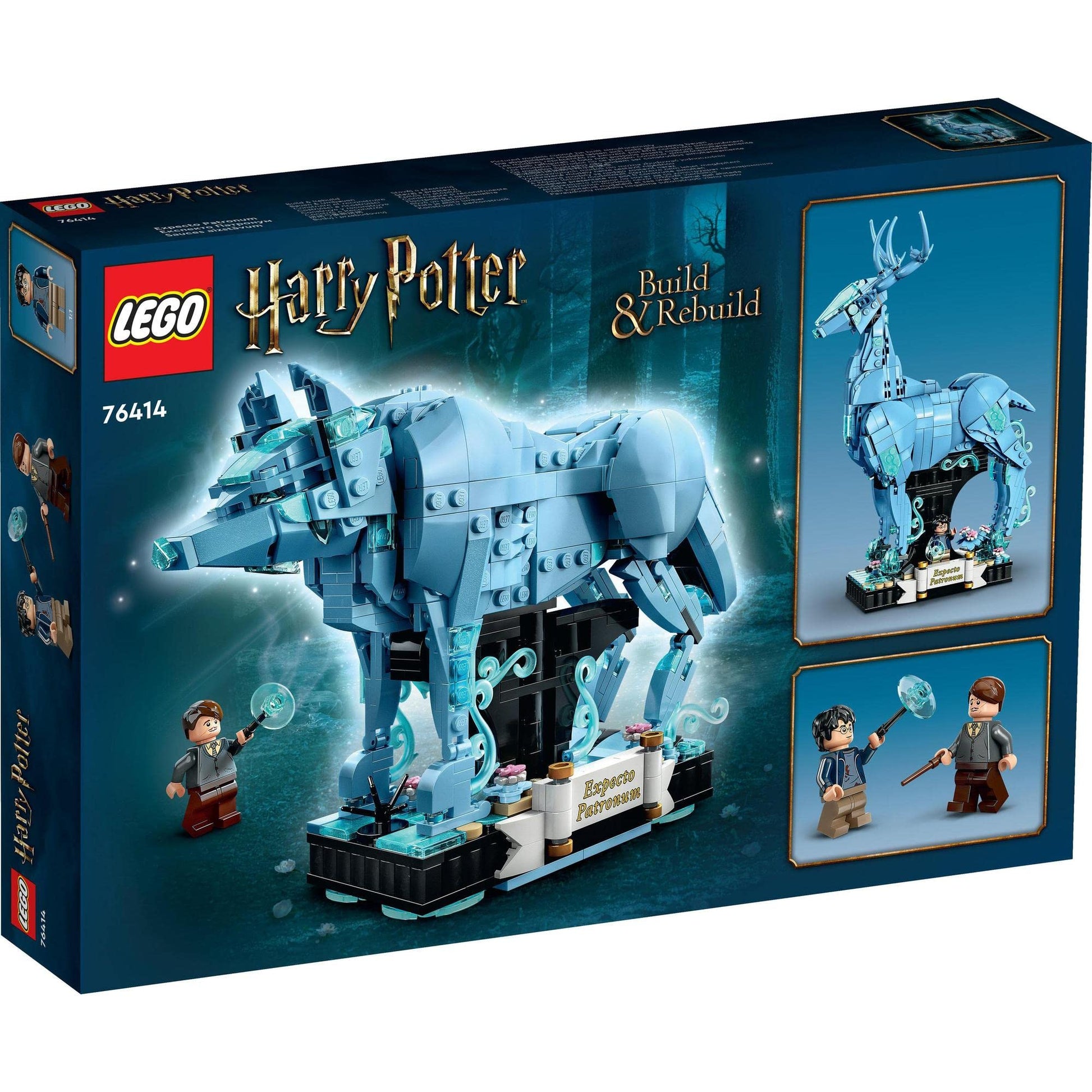 LEGO® Harry Potter™ Expecto Patronum 76414 Building Toy Set, Build Stag and Wolf Animal Figures, Build-Rebuild-and-Display Model