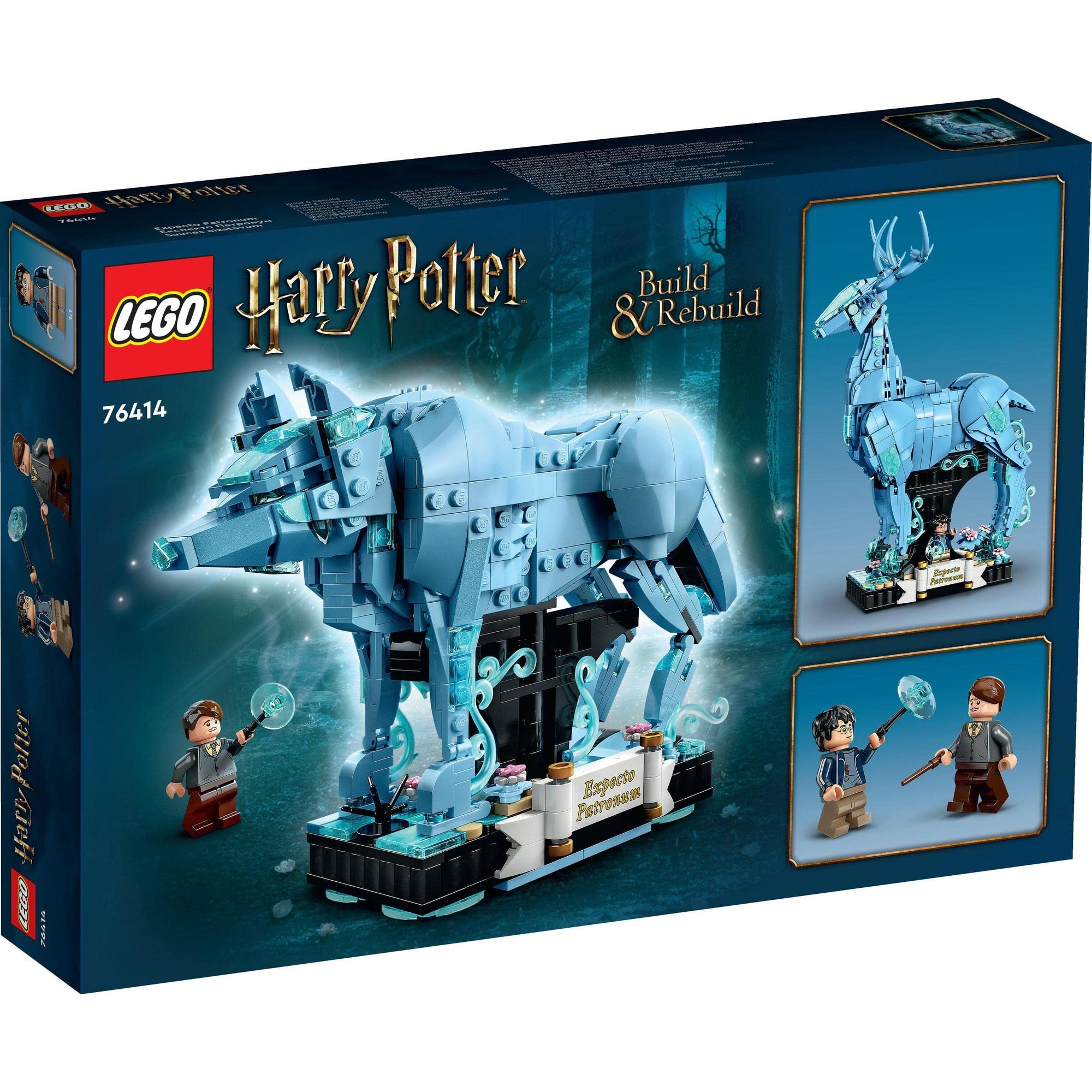 LEGO® Harry Potter™ Expecto Patronum 76414 Building Toy Set, Build Stag and Wolf Animal Figures, Build-Rebuild-and-Display Model