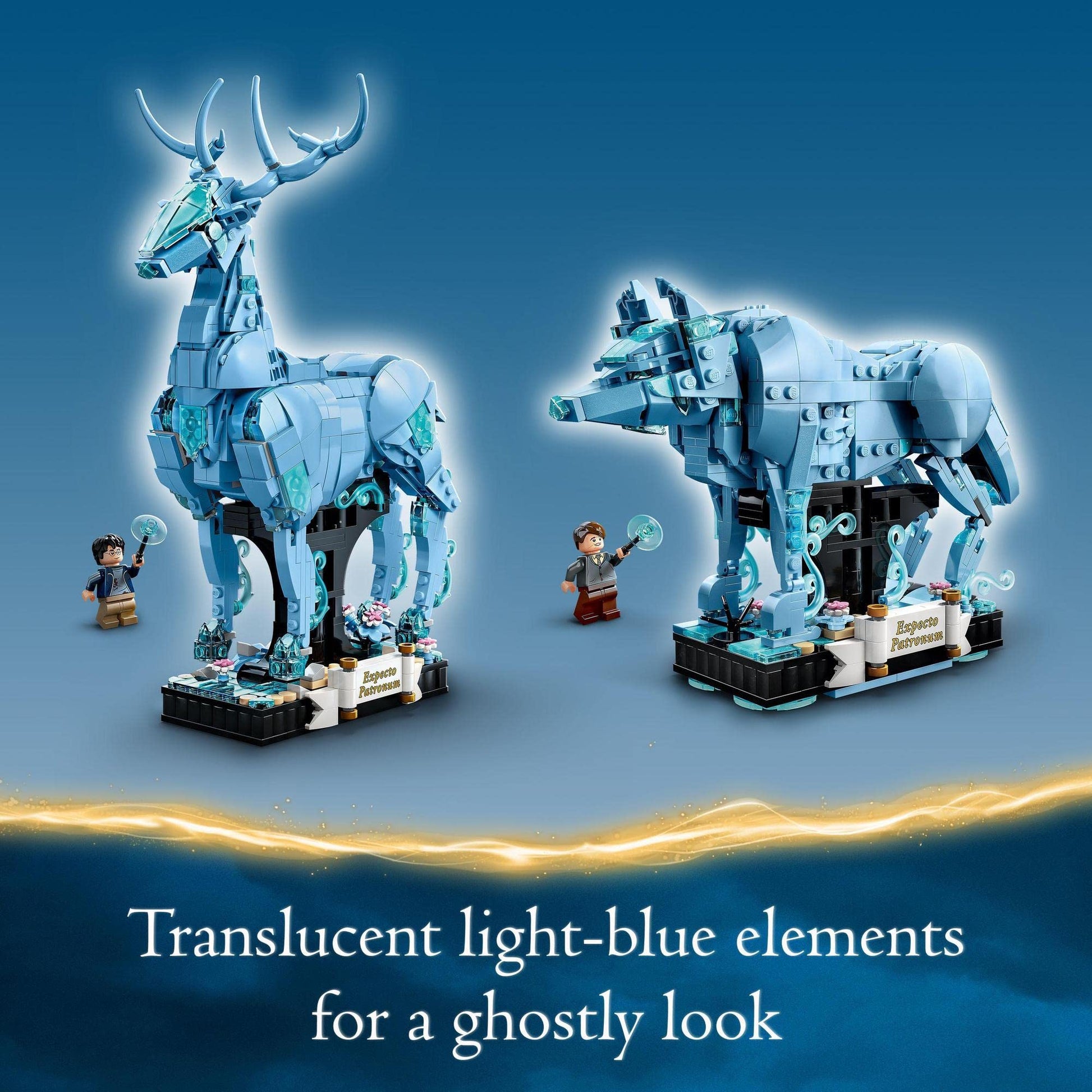 LEGO® Harry Potter™ Expecto Patronum 76414 Building Toy Set, Build Stag and Wolf Animal Figures, Build-Rebuild-and-Display Model