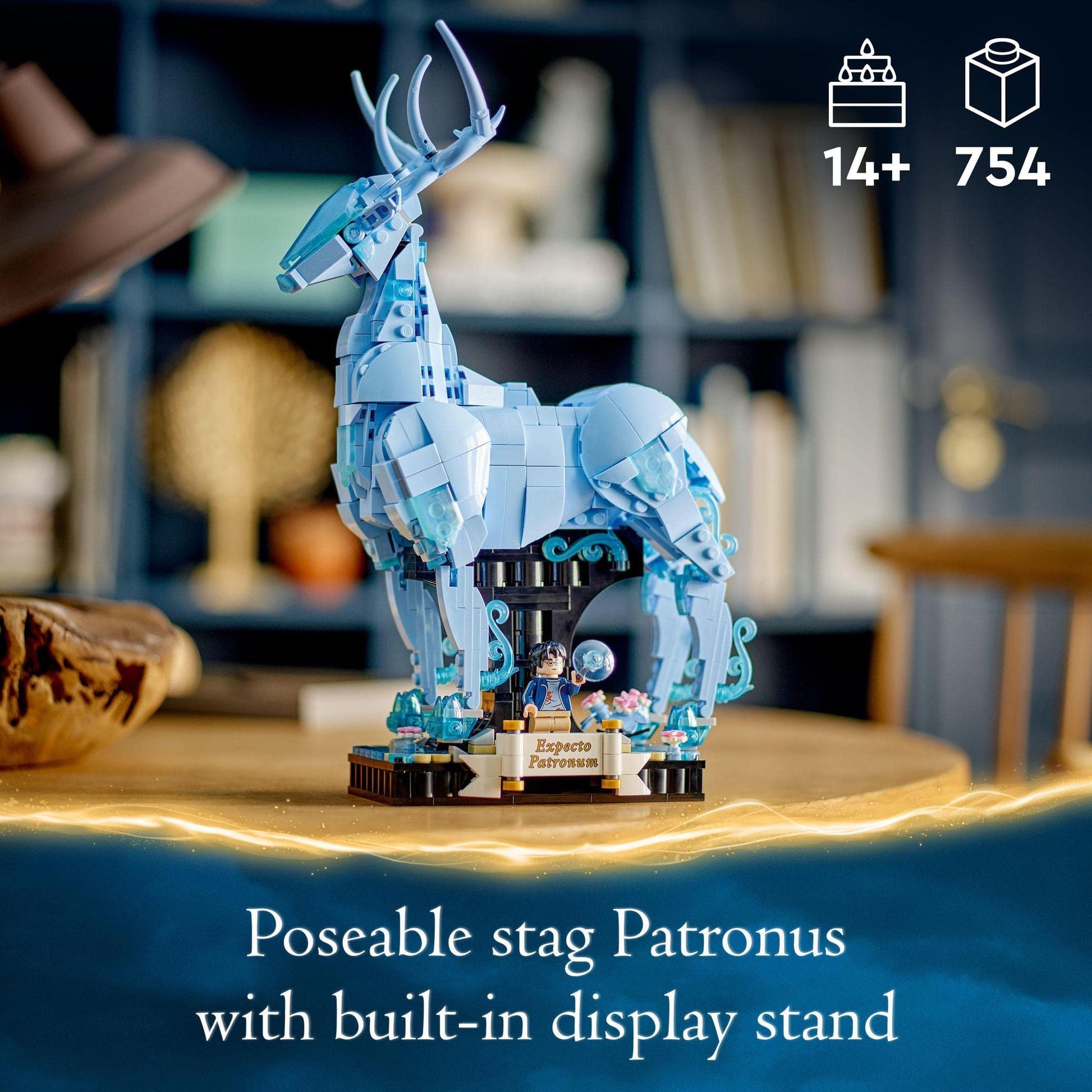 LEGO® Harry Potter™ Expecto Patronum 76414 Building Toy Set, Build Stag and Wolf Animal Figures, Build-Rebuild-and-Display Model