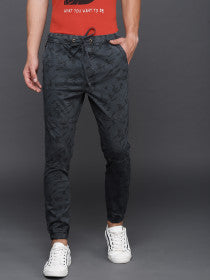Roadster Men Olive Green Slim Fit Printed Joggers