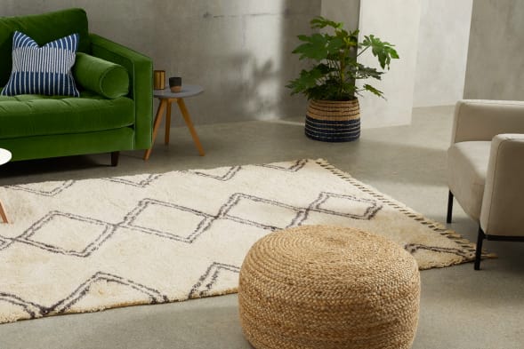 Shona Accent Armchair, Whitewash Boucle
