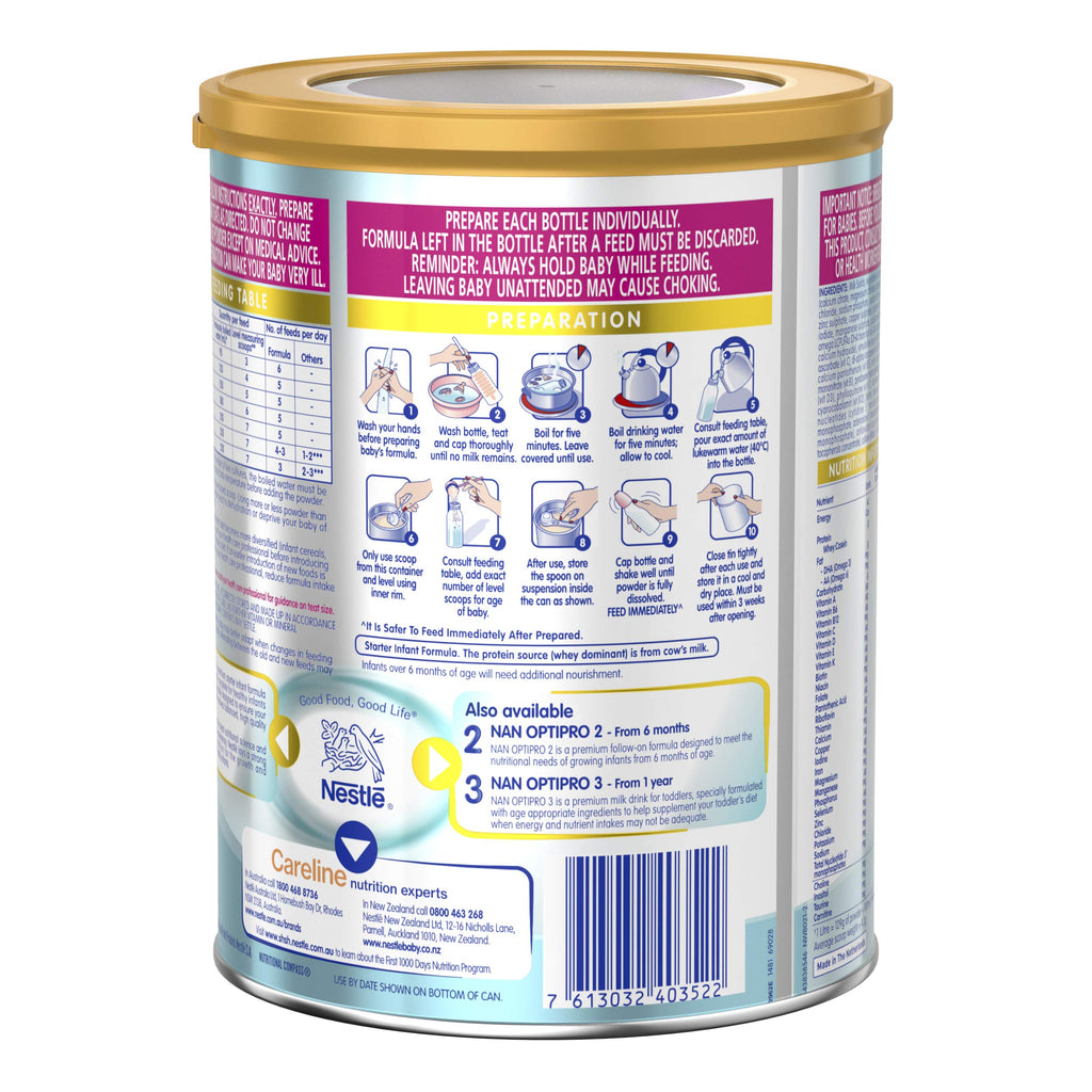 NESTLE NAN OPTIPRO 1, Starter 0-6 Months Baby Formula Powder, 800g