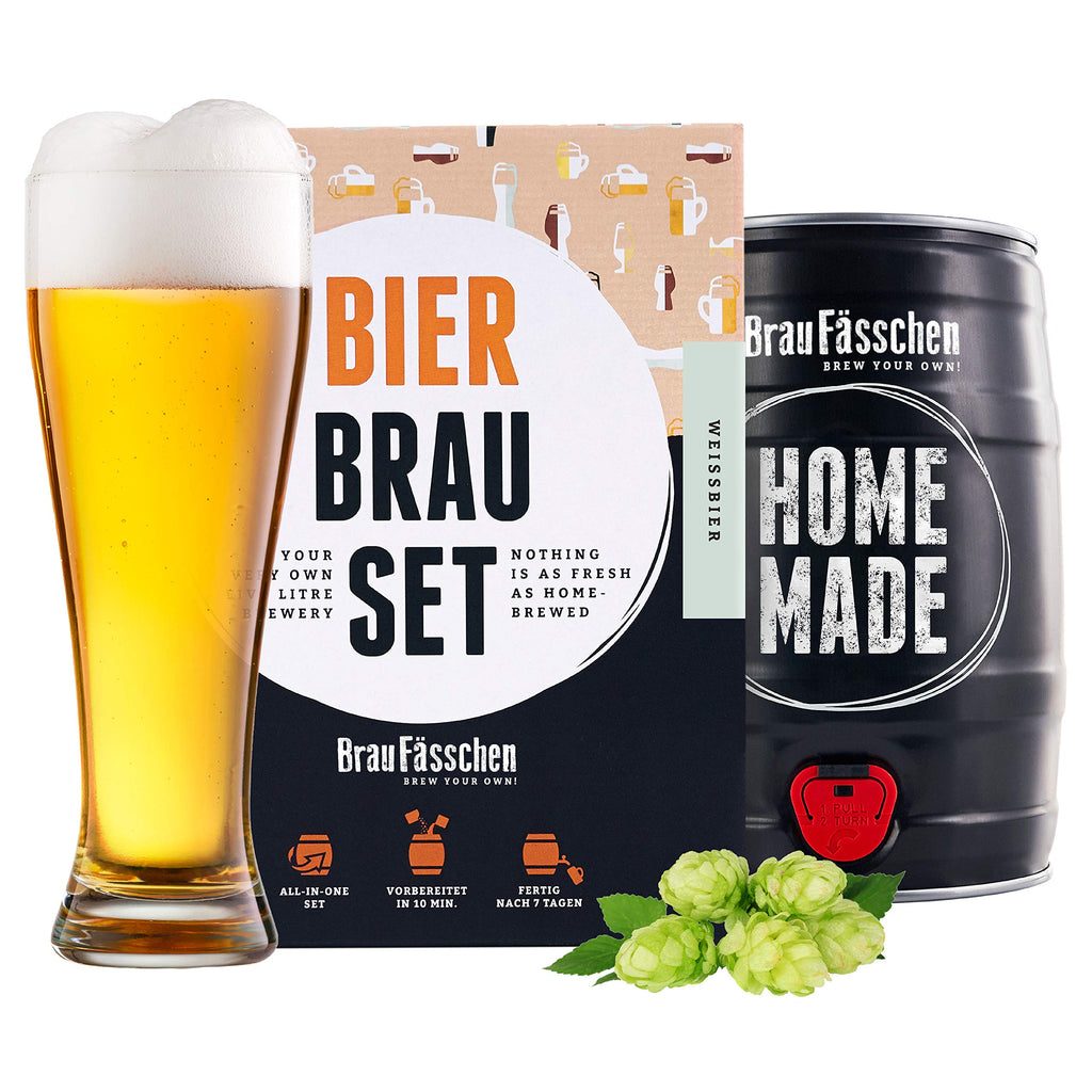 braufaesschen | Bierbrauset zum selber brauen | Weißbier im 5L Fass | In 7 Tagen gebraut | Tolles Geburtstagsgeschenk aus München Bayern