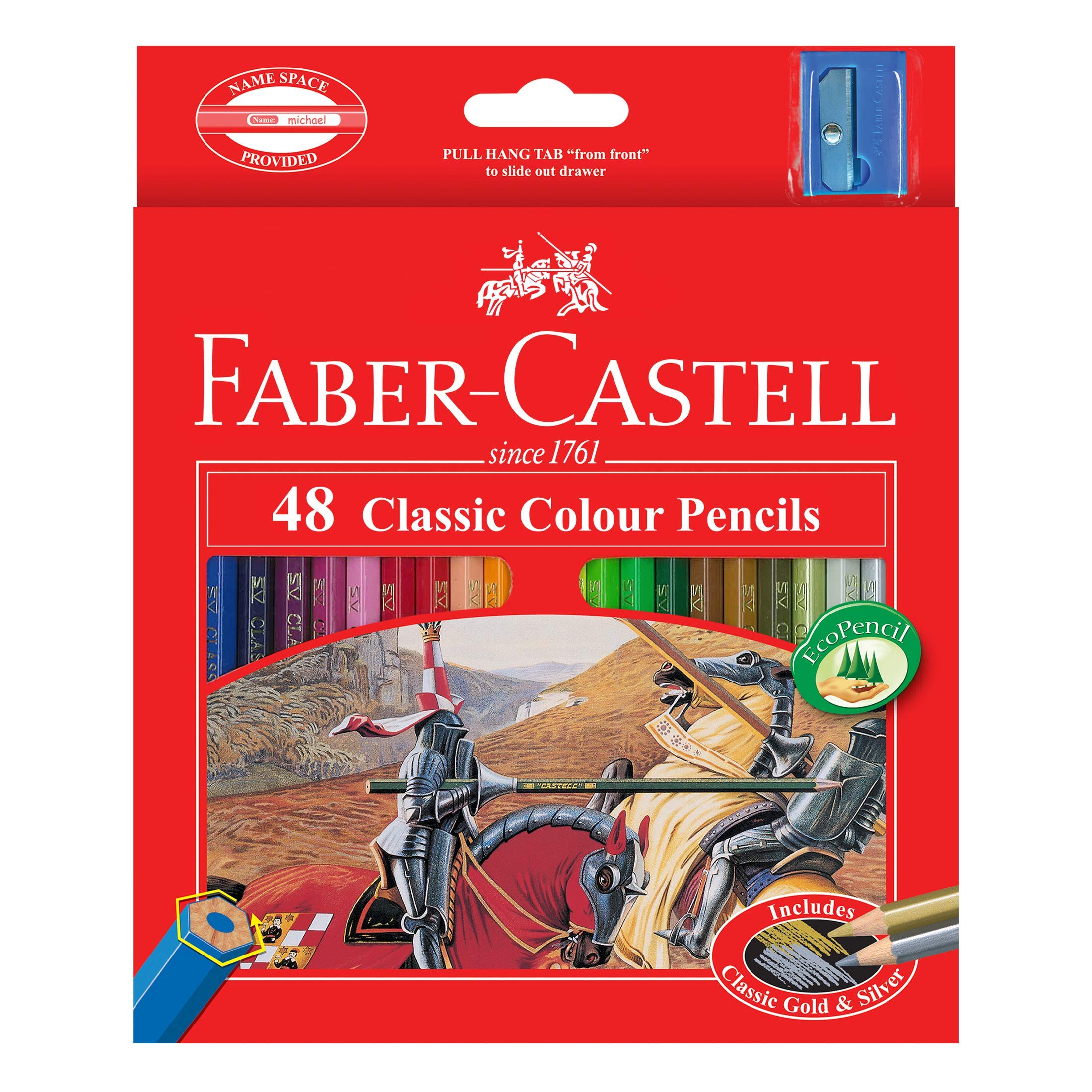 Faber-Castell Vibrant Classic Color Pencils, Assorted – Pack of 48, (16-115858)