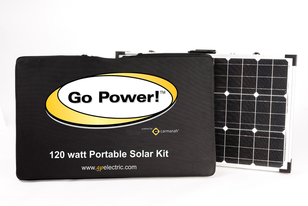 Go Power! GP-PSK-130 130W Portable Folding Solar Kit with 10 Amp Solar Controller