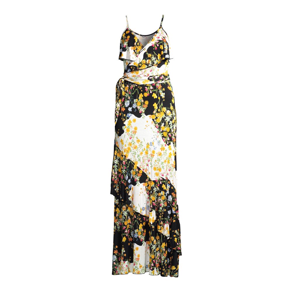 Sofia Jeans by Sofia Vergara - Sofia Jeans by Sofia Vergara Faux Wrap Tossed Bouquets Maxi Dress, Women's - Walmart.com - Walmart.com