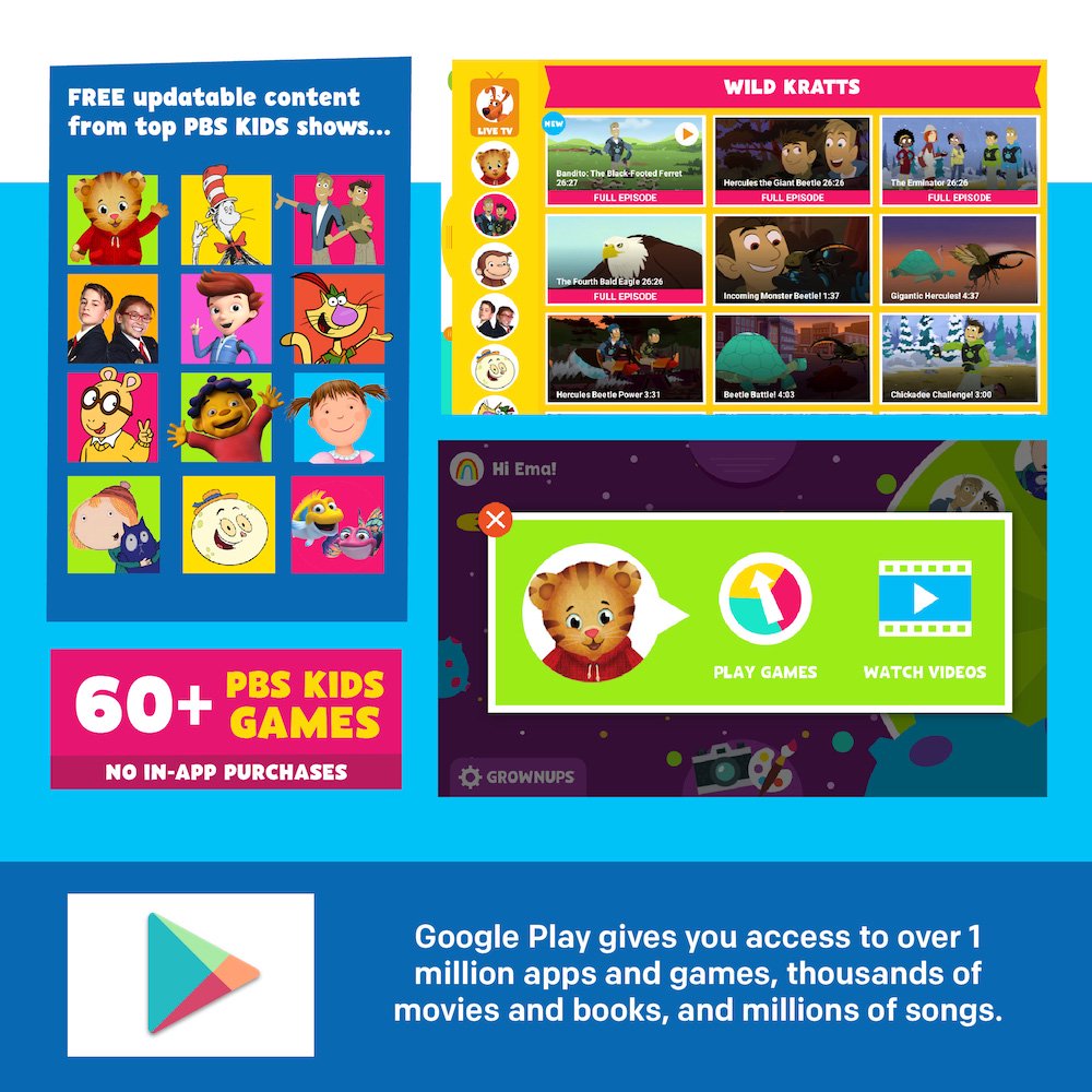 PBS KIDS Playtime Pad+ 7" HD Kid-Safe Tablet + Live TV (PBSKD7001) - Walmart.com