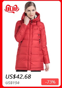 GASMAN 2019 Winter Women Down Jacket Brand Medium Length Female Thick Hooded Down Parka For Women Coat White Women Cloth Winter