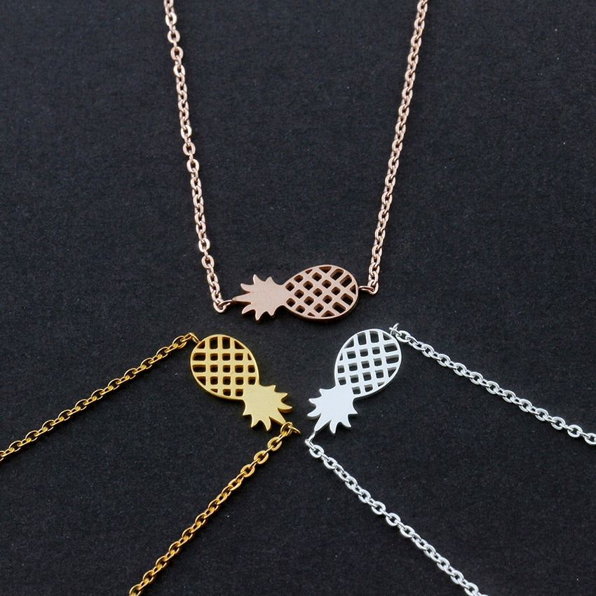 Minimalism Pineapple Bracelet For Women Dainty Gifts BFF Jewelry 2017 Friendship Stainless Steel Rose Gold Ananas Bracelet Femme