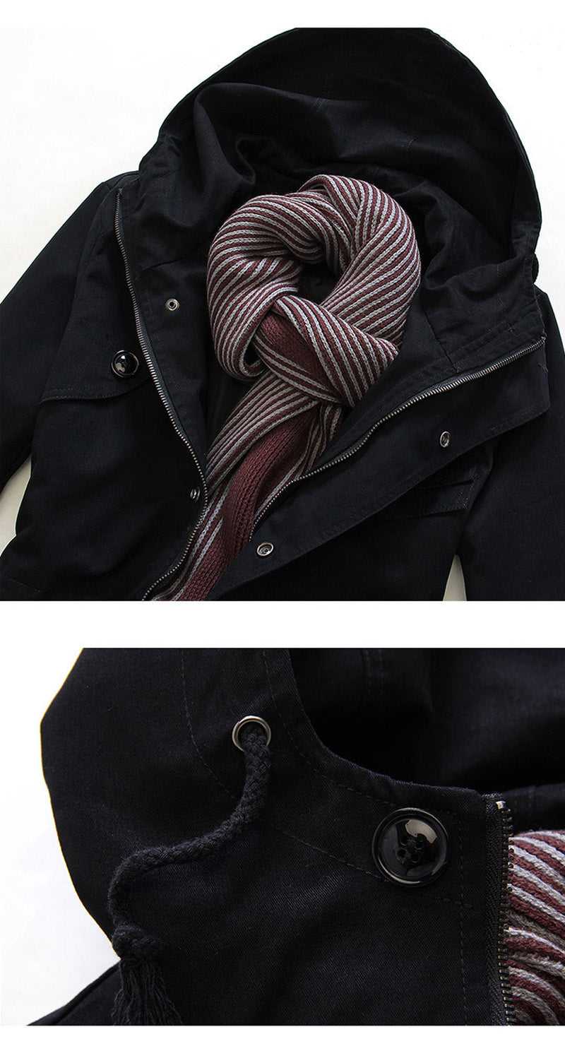 2019 new arrivel spring and autumn high quality leisure fashion men long hooded trench coat