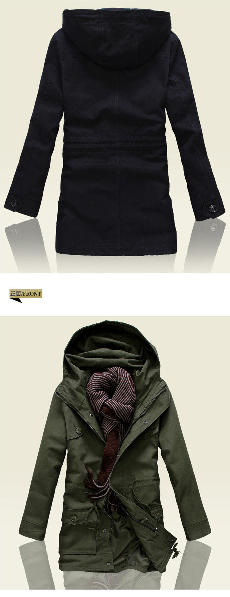 2019 new arrivel spring and autumn high quality leisure fashion men long hooded trench coat