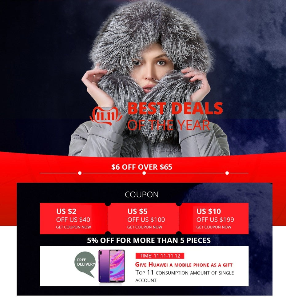 GASMAN 2019 Winter Women Down Jacket Brand Medium Length Female Thick Hooded Down Parka For Women Coat White Women Cloth Winter