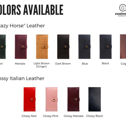 Classic Minimalist wallet women | Cognac leather wallet | Woman leather wallet | Woman wallet | Long leather wallet | 3rd anniversary gift