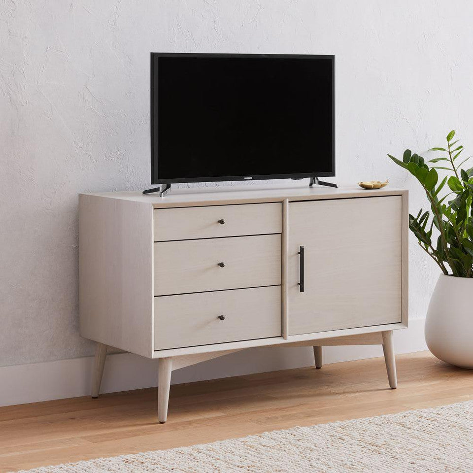 Mid-Century Media Console (102 cm) - Pebble
