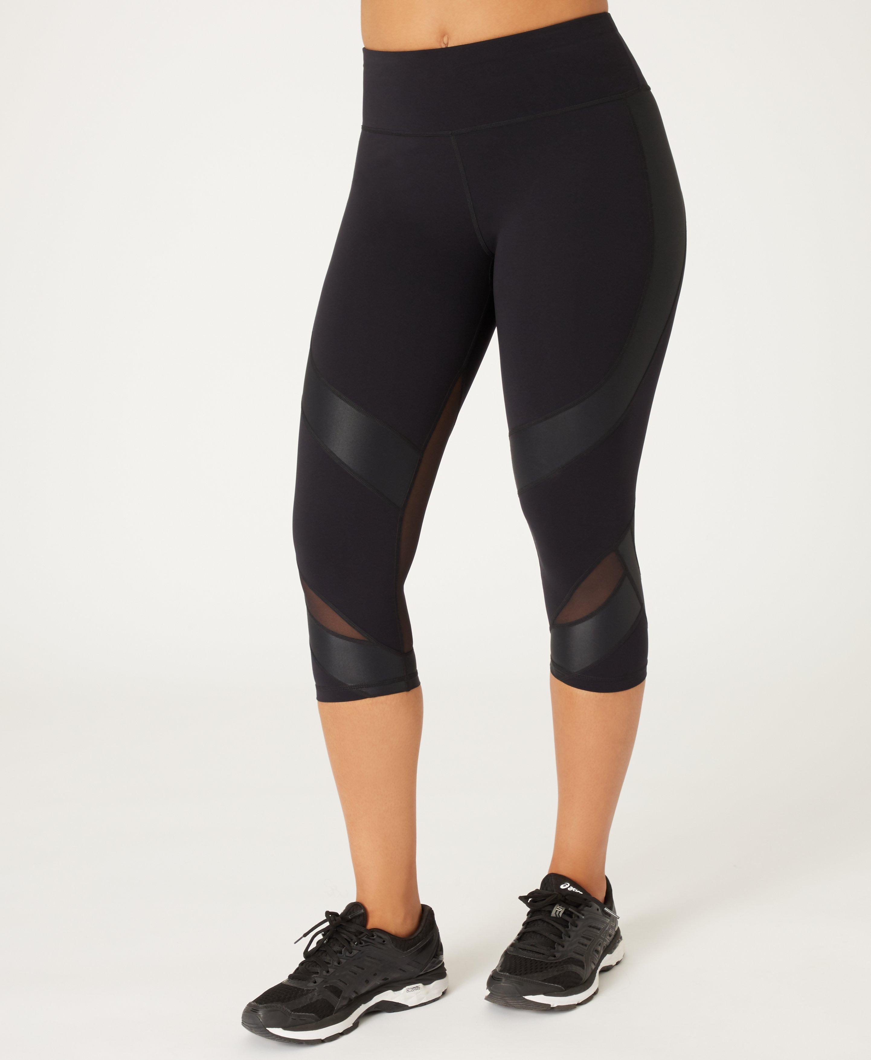 Power Mesh Cropped Gym Leggings