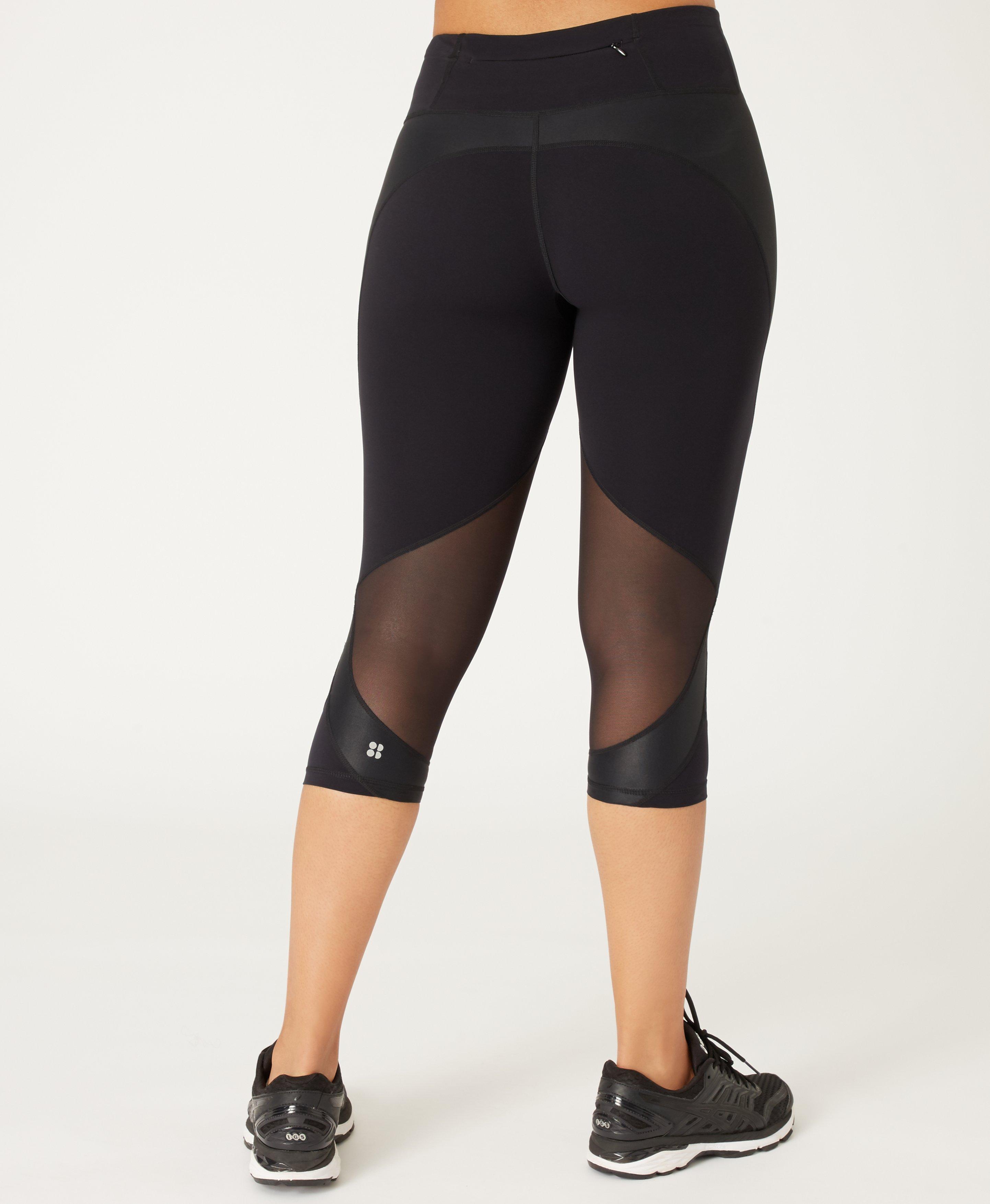 Power Mesh Cropped Gym Leggings