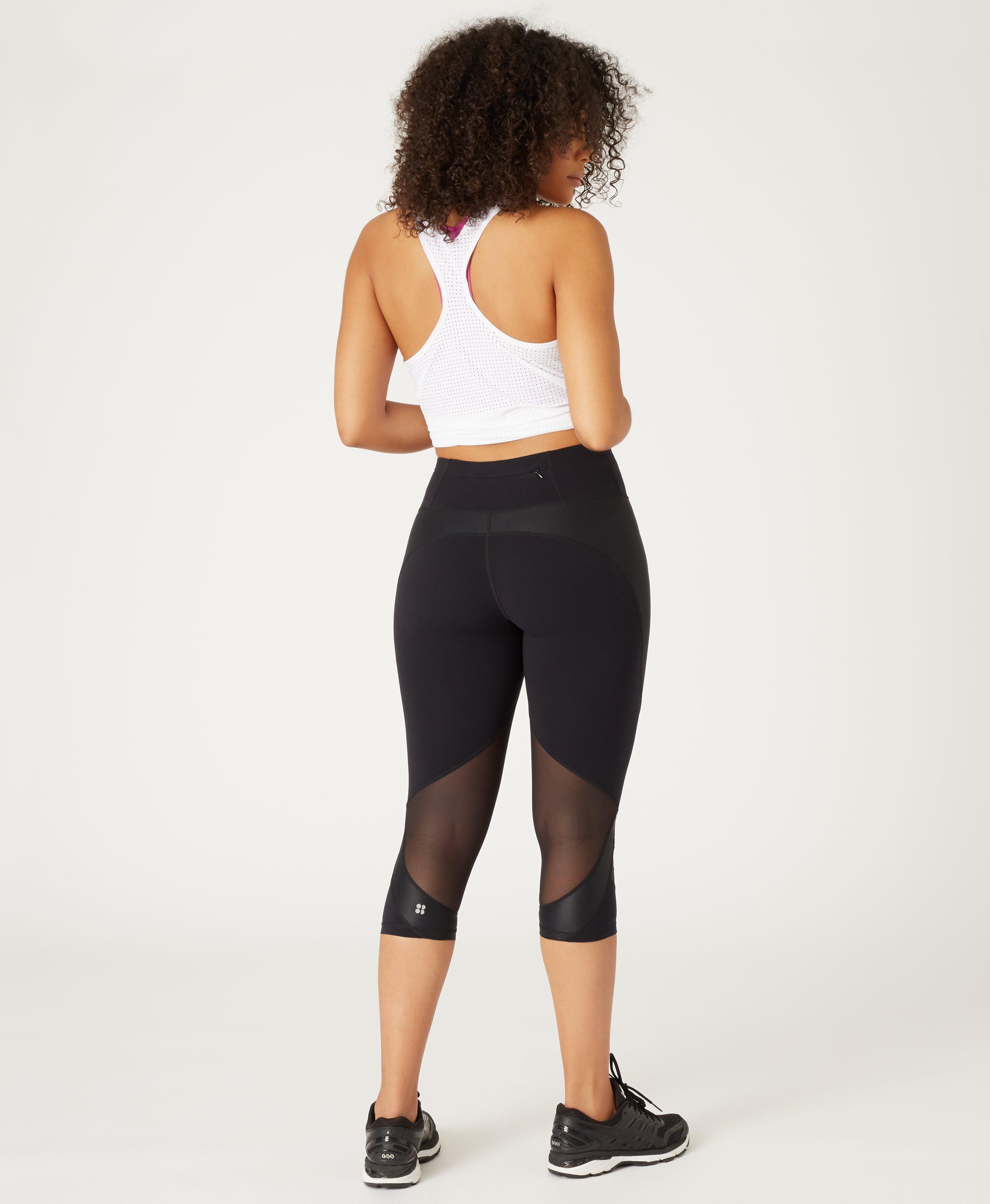 Power Mesh Cropped Gym Leggings
